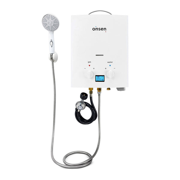 Onsen 5L Outdoor Propane Portable Tankless Water Heater 1.3 Gal/Min 32K BTU
