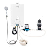 Onsen 7L Outdoor Propane Portable Tankless Water Heater 1.8 Gal/Min 50K BTU with Pump, Accumulator & Hose Kit