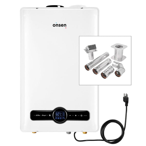 Onsen 26L Indoor Propane Tankless Water Heater 6.9 GPM 180K BTU (w/ 3 Inch Wall Vent Kit)